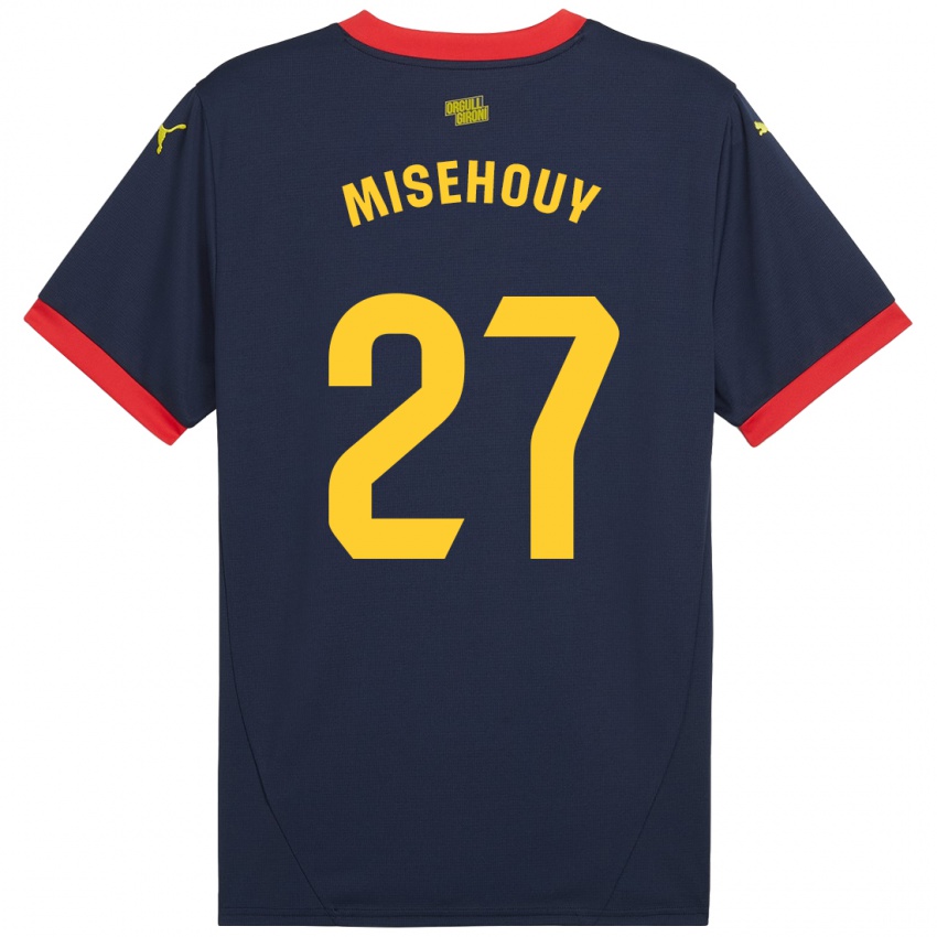 Gyermek Gabriel Misehouy #27 Sötétvörös Idegenbeli Jersey 2024/25 Mez Póló Ing