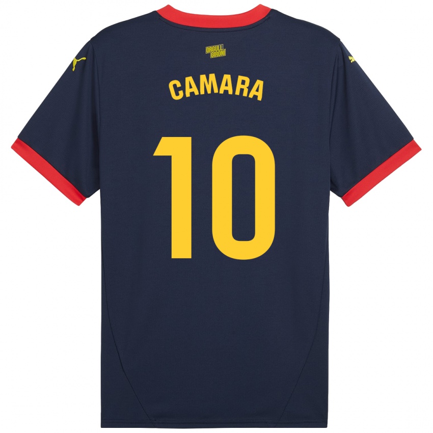 Gyermek Dawda Camara #10 Sötétvörös Idegenbeli Jersey 2024/25 Mez Póló Ing