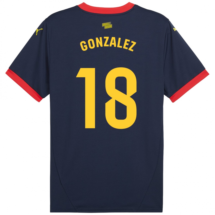 Gyermek Gerard Gonzalez #18 Sötétvörös Idegenbeli Jersey 2024/25 Mez Póló Ing