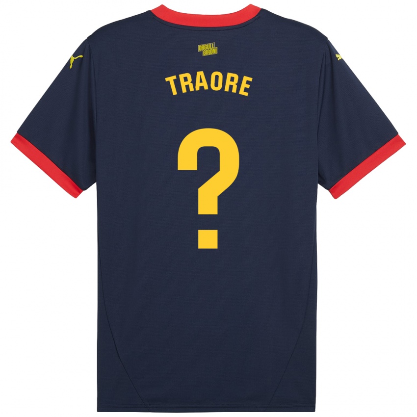 Gyermek Solo Traoré #0 Sötétvörös Idegenbeli Jersey 2024/25 Mez Póló Ing