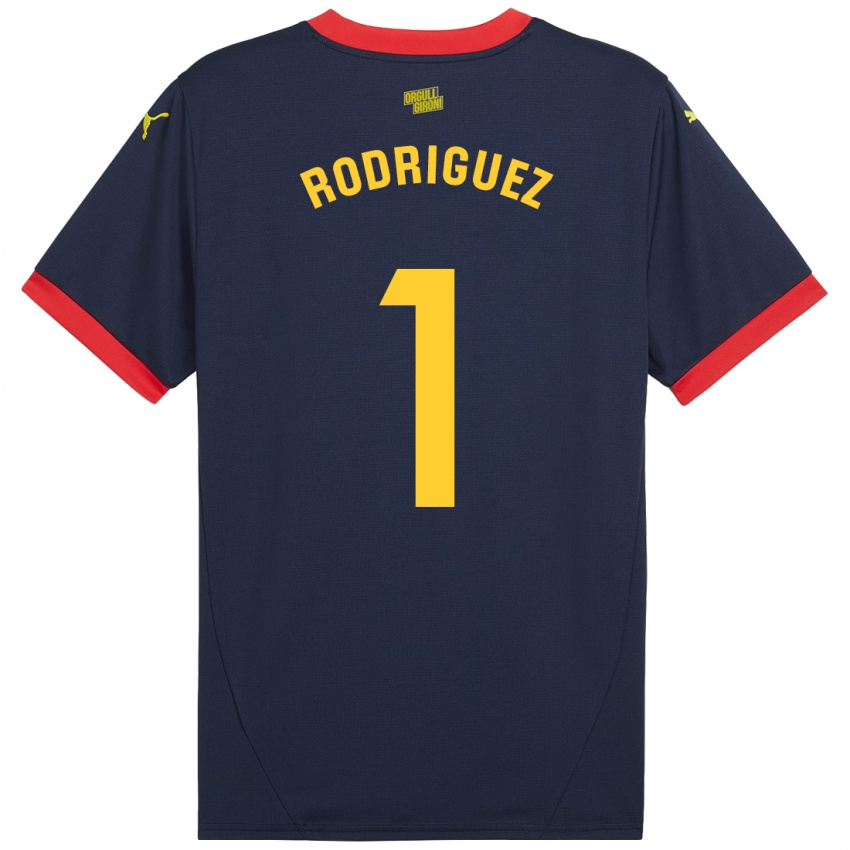 Gyermek Maria Rodríguez #1 Sötétvörös Idegenbeli Jersey 2024/25 Mez Póló Ing