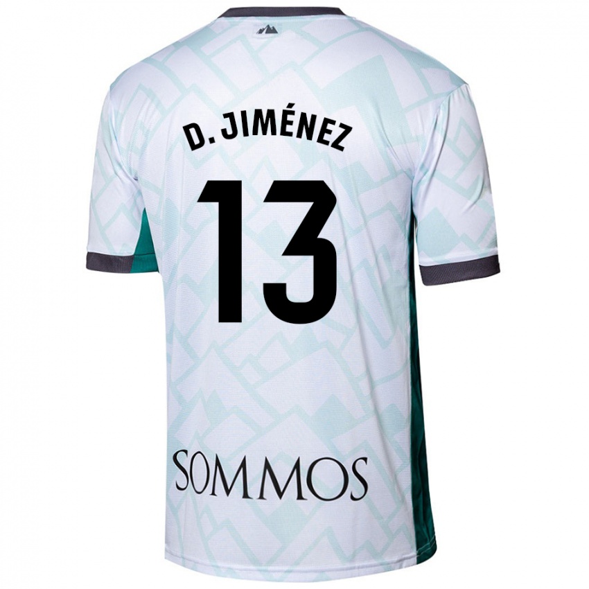 Gyermek Dani Jiménez #13 Fehér Zöld Idegenbeli Jersey 2024/25 Mez Póló Ing