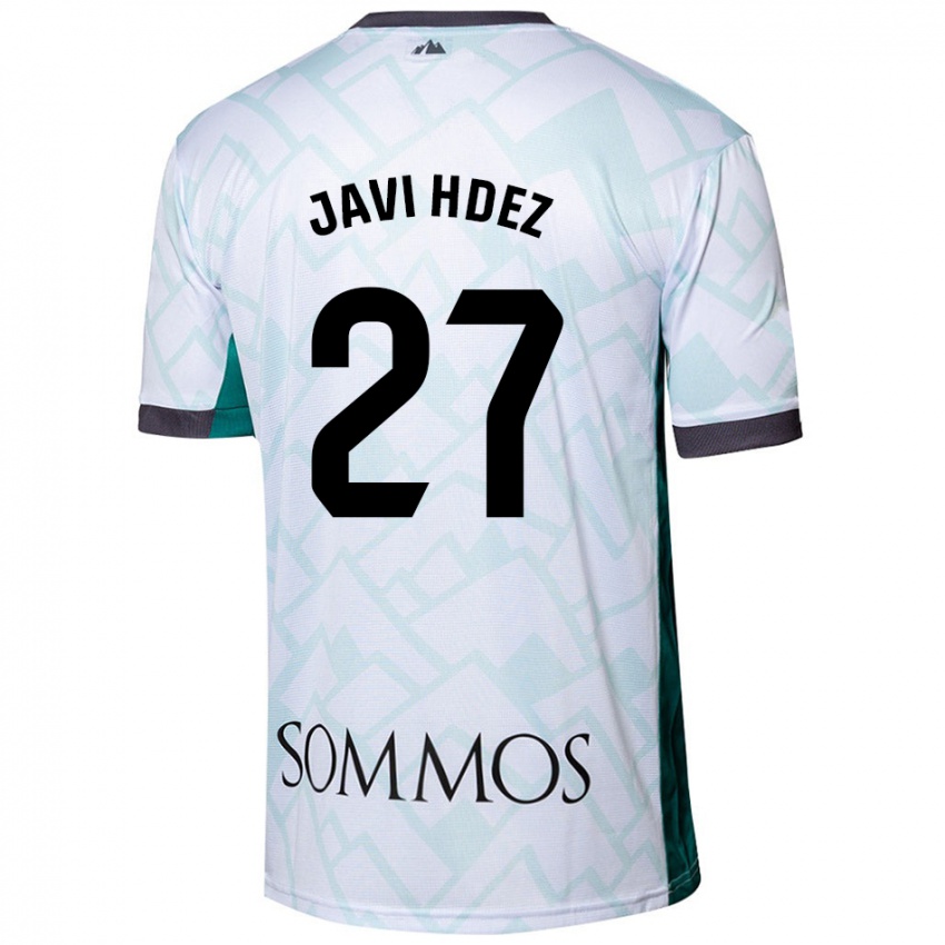 Gyermek Javi Hernández #27 Fehér Zöld Idegenbeli Jersey 2024/25 Mez Póló Ing