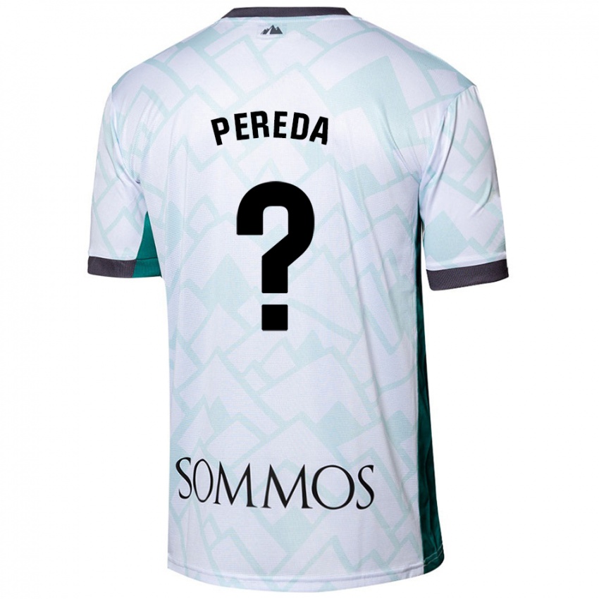 Gyermek Adrián Pereda #0 Fehér Zöld Idegenbeli Jersey 2024/25 Mez Póló Ing