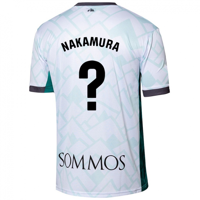 Gyermek Togo Nakamura #0 Fehér Zöld Idegenbeli Jersey 2024/25 Mez Póló Ing