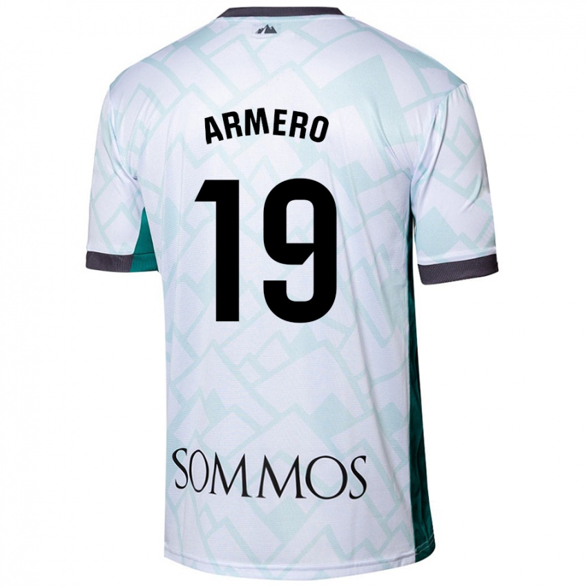 Gyermek Sergi Armero #19 Fehér Zöld Idegenbeli Jersey 2024/25 Mez Póló Ing