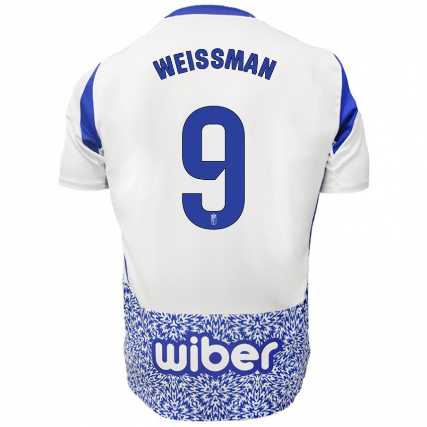 Gyermek Shon Weissman #9 Fehér Kék Idegenbeli Jersey 2024/25 Mez Póló Ing