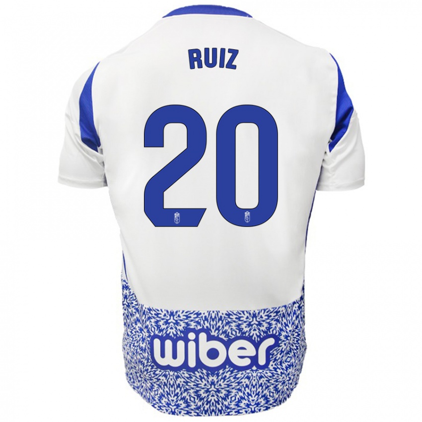 Gyermek Sergio Ruiz #20 Fehér Kék Idegenbeli Jersey 2024/25 Mez Póló Ing