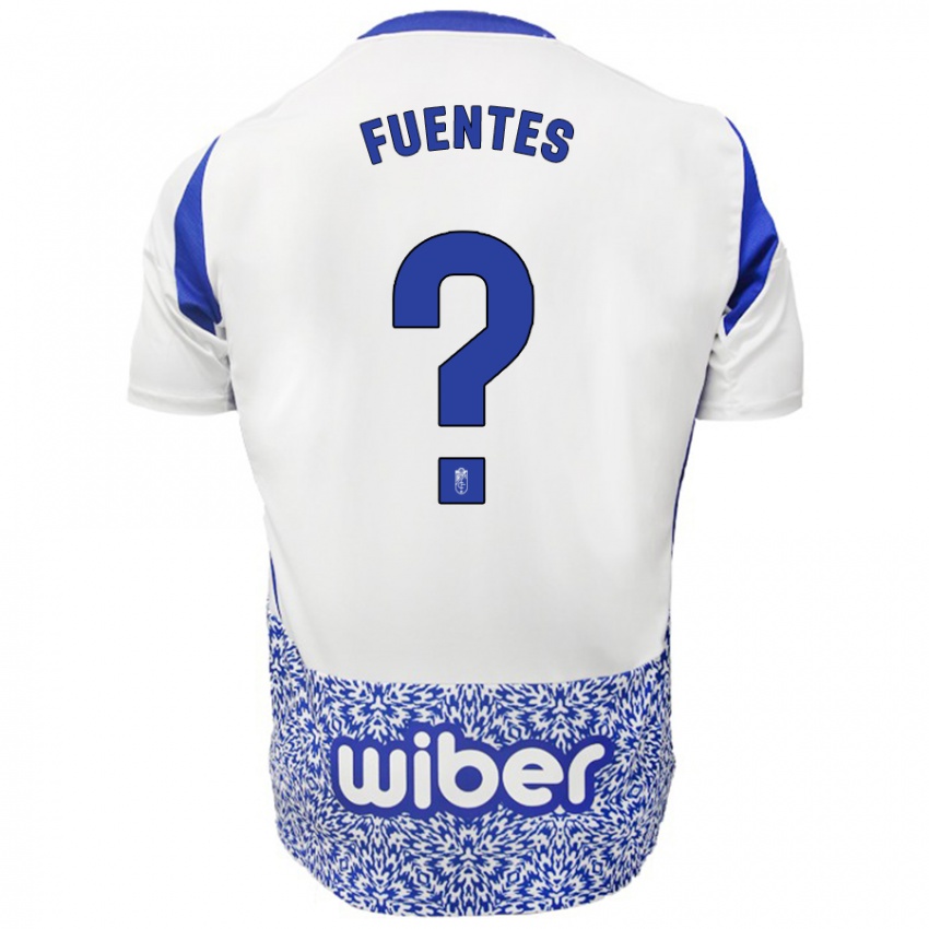 Gyermek Alejandro Fuentes #0 Fehér Kék Idegenbeli Jersey 2024/25 Mez Póló Ing