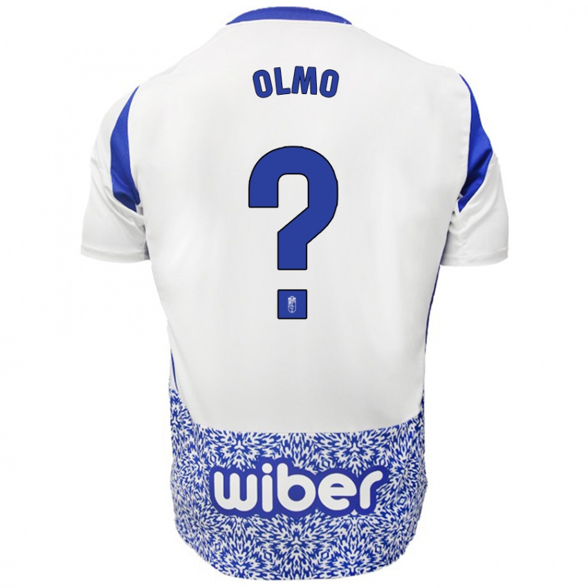 Gyermek Ismael Olmo #0 Fehér Kék Idegenbeli Jersey 2024/25 Mez Póló Ing