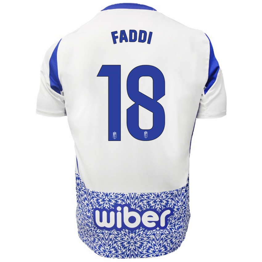 Gyermek Inés Faddi #18 Fehér Kék Idegenbeli Jersey 2024/25 Mez Póló Ing