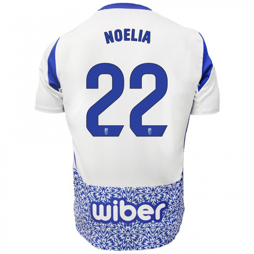 Gyermek Noelia Salas Mullens #22 Fehér Kék Idegenbeli Jersey 2024/25 Mez Póló Ing