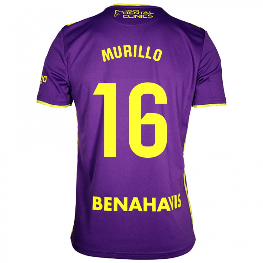 Gyermek Diego Murillo #16 Lila Sárga Idegenbeli Jersey 2024/25 Mez Póló Ing