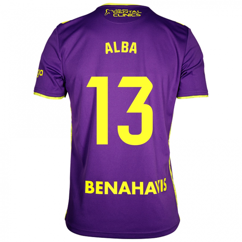 Gyermek Alba #13 Lila Sárga Idegenbeli Jersey 2024/25 Mez Póló Ing