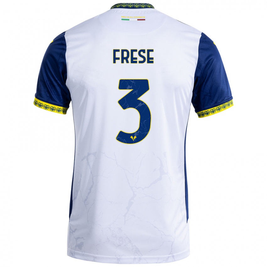 Gyermek Martin Frese #3 Fehér Kék Idegenbeli Jersey 2024/25 Mez Póló Ing