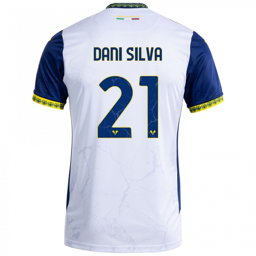 Gyermek Dani Silva #21 Fehér Kék Idegenbeli Jersey 2024/25 Mez Póló Ing