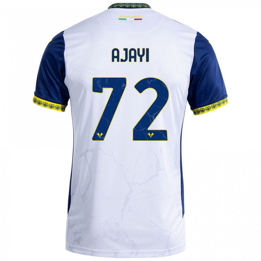 Gyermek Junior Ajayi #72 Fehér Kék Idegenbeli Jersey 2024/25 Mez Póló Ing