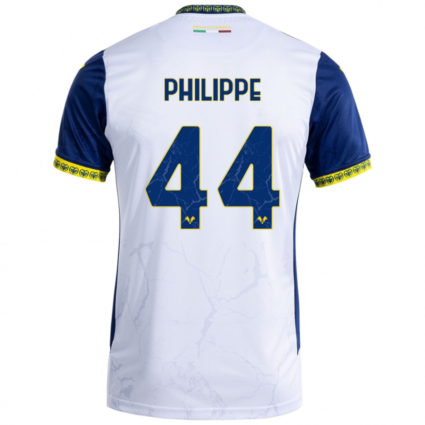 Gyermek Mathis Philippe #44 Fehér Kék Idegenbeli Jersey 2024/25 Mez Póló Ing