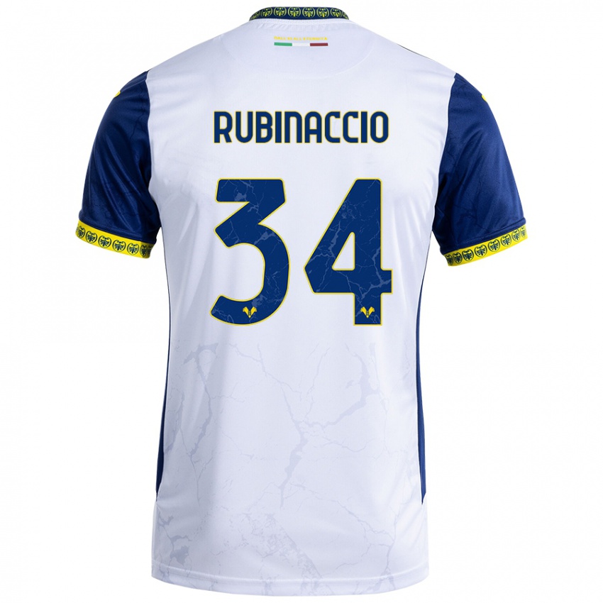 Gyermek Nikol Rubinaccio #34 Fehér Kék Idegenbeli Jersey 2024/25 Mez Póló Ing