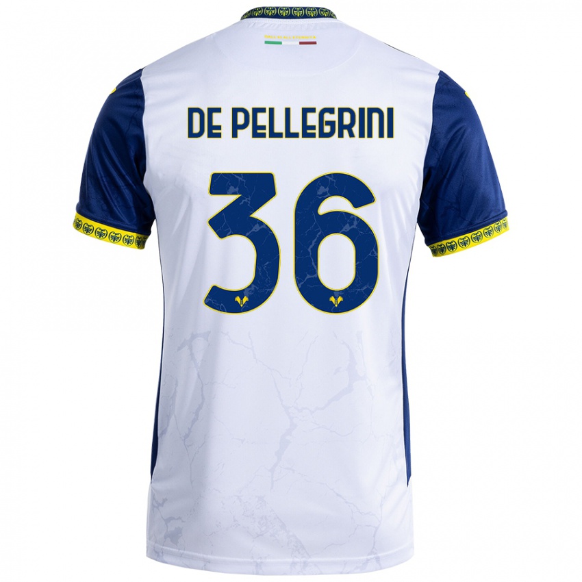 Gyermek Erika De Pellegrini #36 Fehér Kék Idegenbeli Jersey 2024/25 Mez Póló Ing