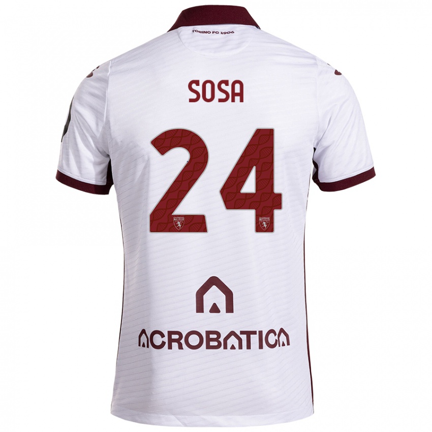 Gyermek Borna Sosa #24 Fehér Barna Idegenbeli Jersey 2024/25 Mez Póló Ing