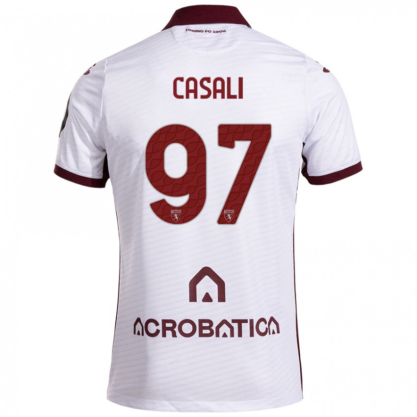 Gyermek Michele Casali #97 Fehér Barna Idegenbeli Jersey 2024/25 Mez Póló Ing