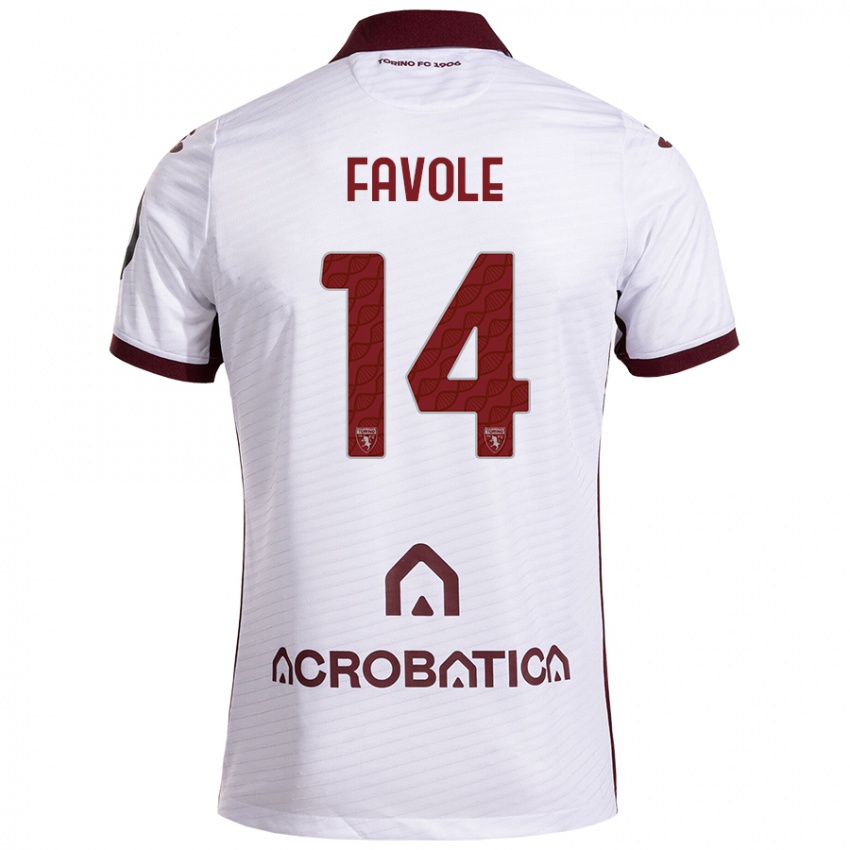 Gyermek Annalisa Favole #14 Fehér Barna Idegenbeli Jersey 2024/25 Mez Póló Ing