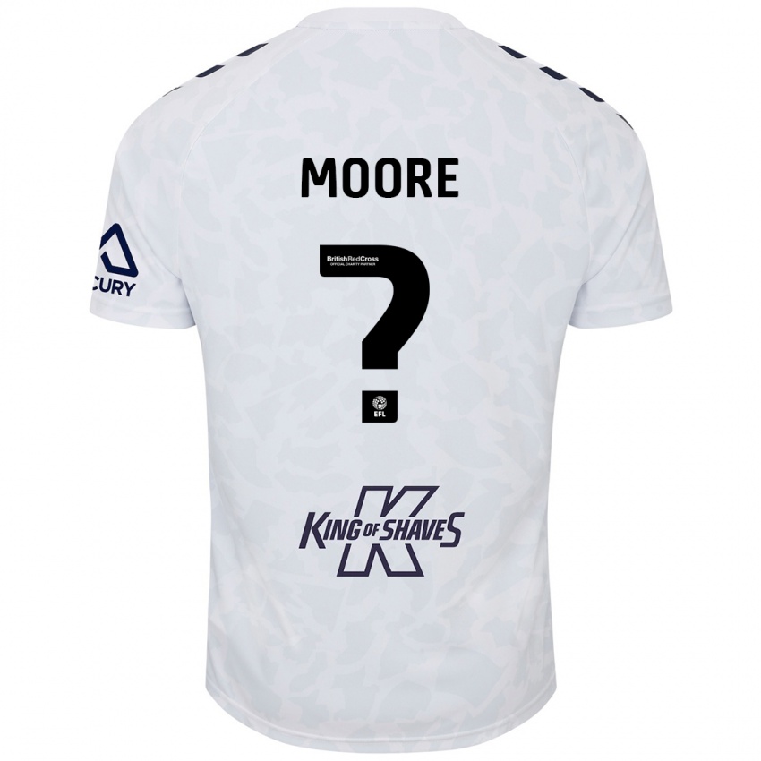 Gyermek Isaac Moore #0 Fehér Idegenbeli Jersey 2024/25 Mez Póló Ing