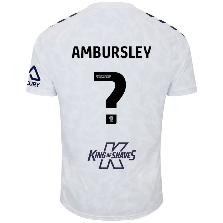 Gyermek Conrad Ambursley #0 Fehér Idegenbeli Jersey 2024/25 Mez Póló Ing