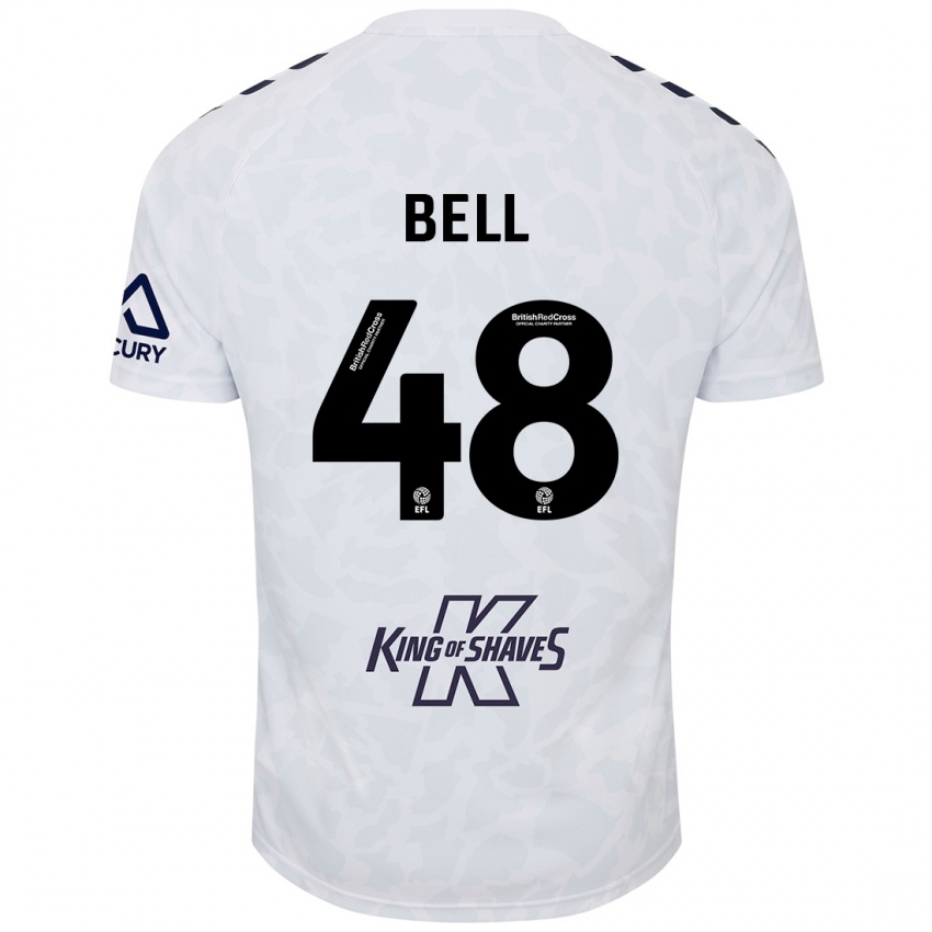 Gyermek Luke Bell #48 Fehér Idegenbeli Jersey 2024/25 Mez Póló Ing