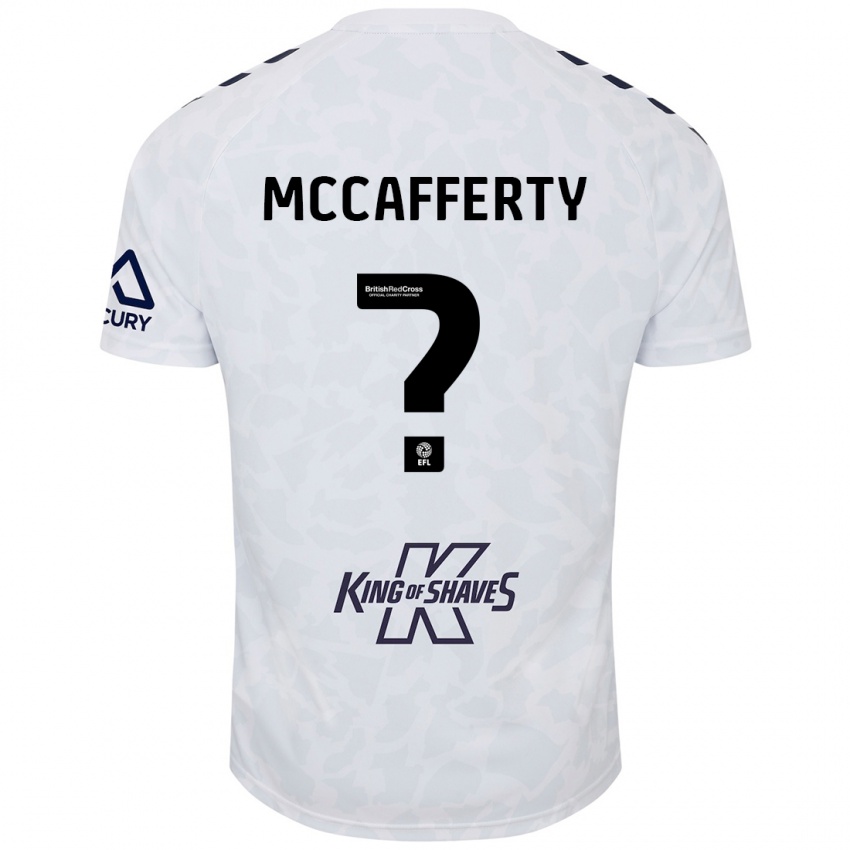 Gyermek Lewys Mccafferty #0 Fehér Idegenbeli Jersey 2024/25 Mez Póló Ing