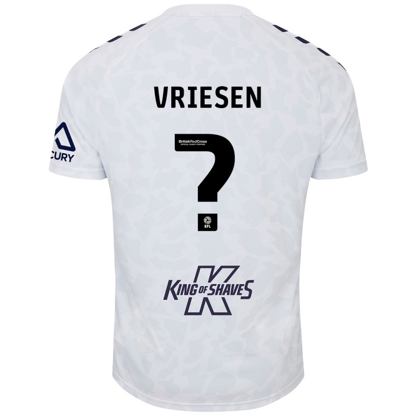 Gyermek Fabian Vriesen #0 Fehér Idegenbeli Jersey 2024/25 Mez Póló Ing