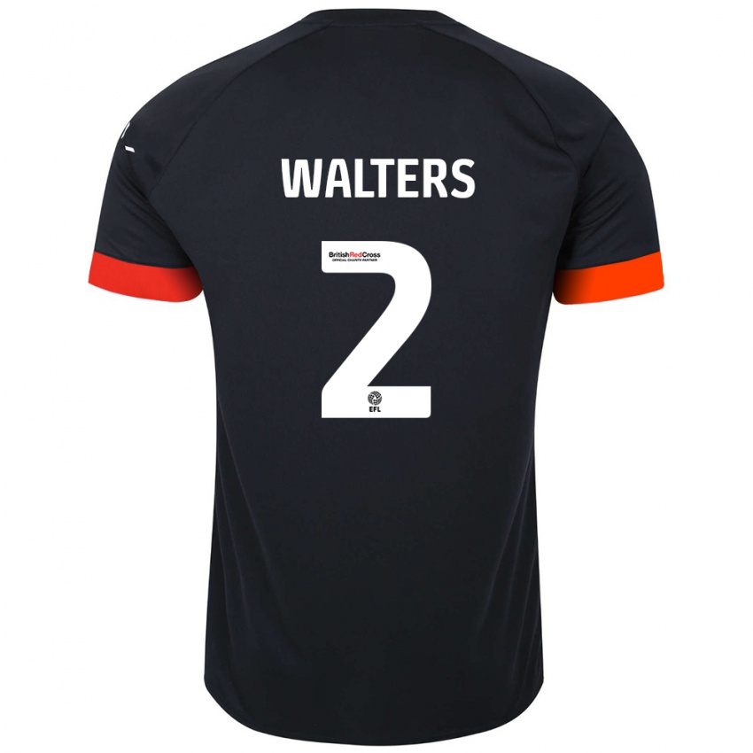 Gyermek Reuell Walters #2 Fekete Narancs Idegenbeli Jersey 2024/25 Mez Póló Ing