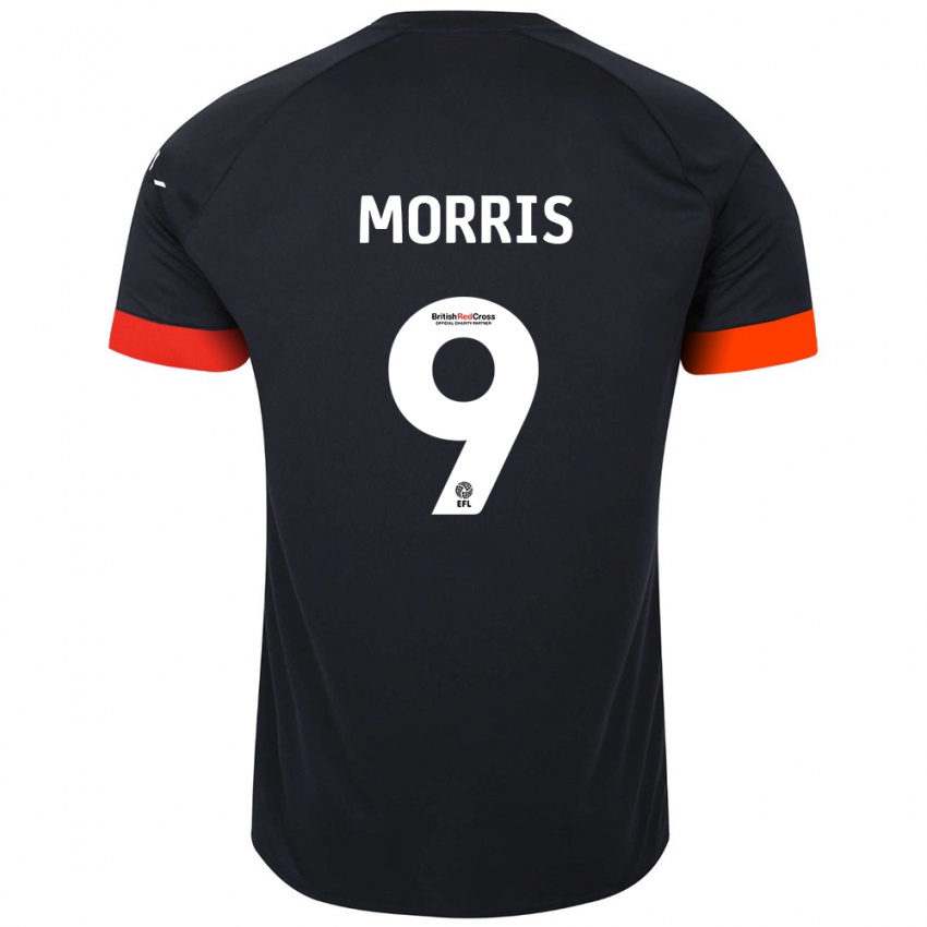 Gyermek Carlton Morris #9 Fekete Narancs Idegenbeli Jersey 2024/25 Mez Póló Ing