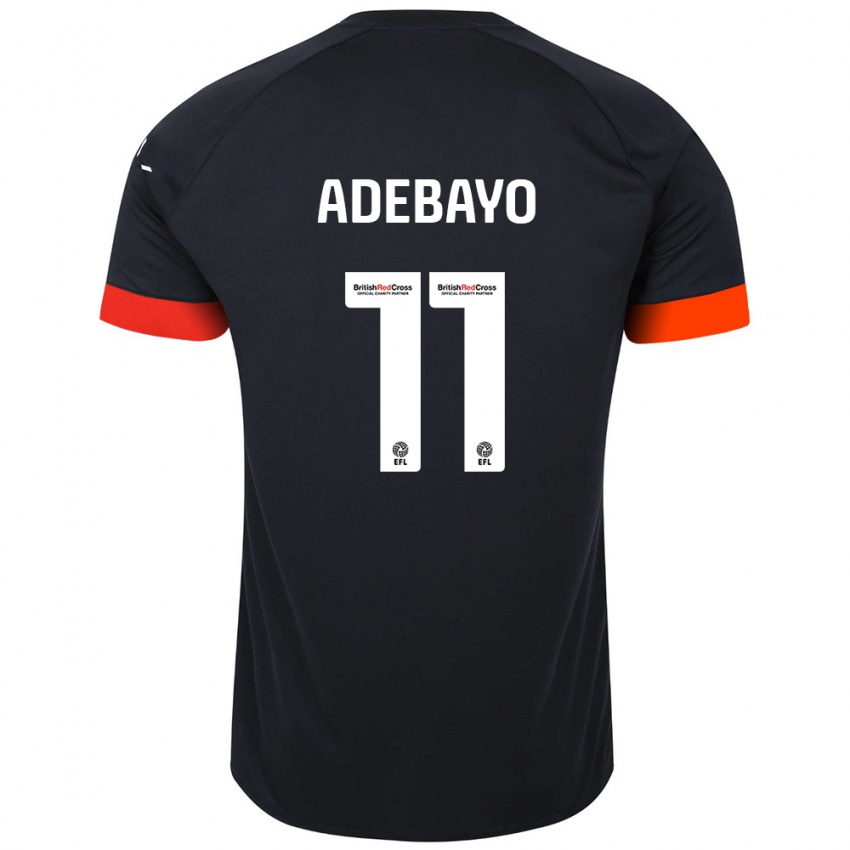 Gyermek Elijah Adebayo #11 Fekete Narancs Idegenbeli Jersey 2024/25 Mez Póló Ing