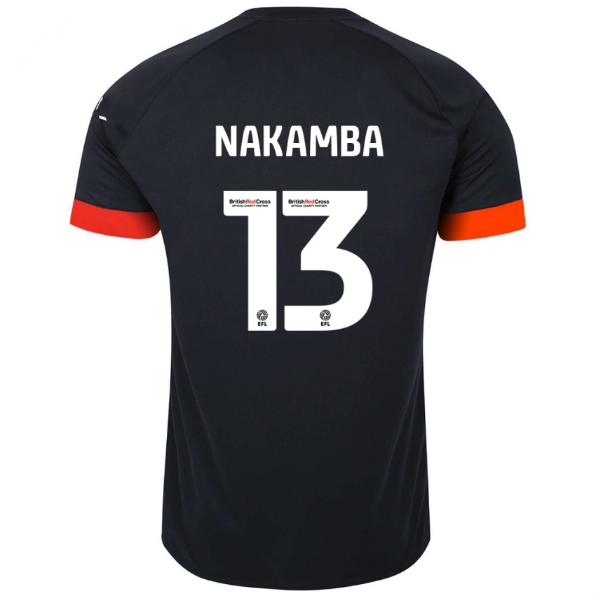 Gyermek Marvelous Nakamba #13 Fekete Narancs Idegenbeli Jersey 2024/25 Mez Póló Ing