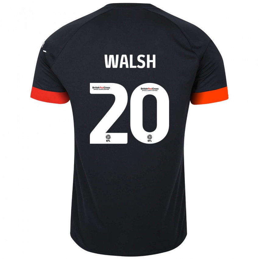 Gyermek Liam Walsh #20 Fekete Narancs Idegenbeli Jersey 2024/25 Mez Póló Ing