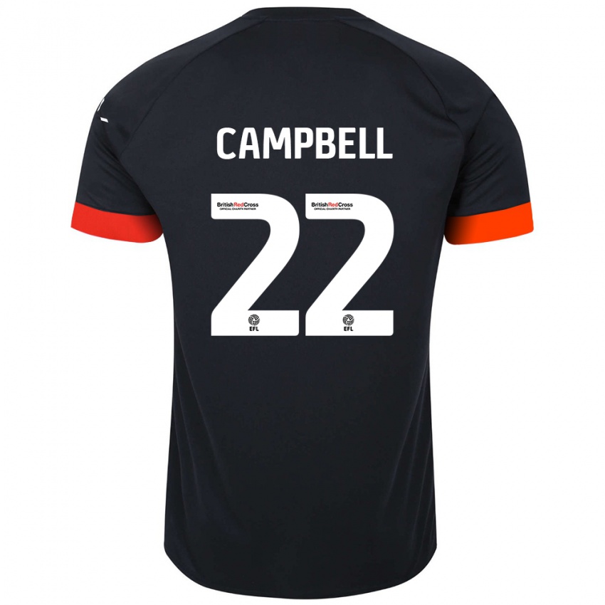 Gyermek Allan Campbell #22 Fekete Narancs Idegenbeli Jersey 2024/25 Mez Póló Ing