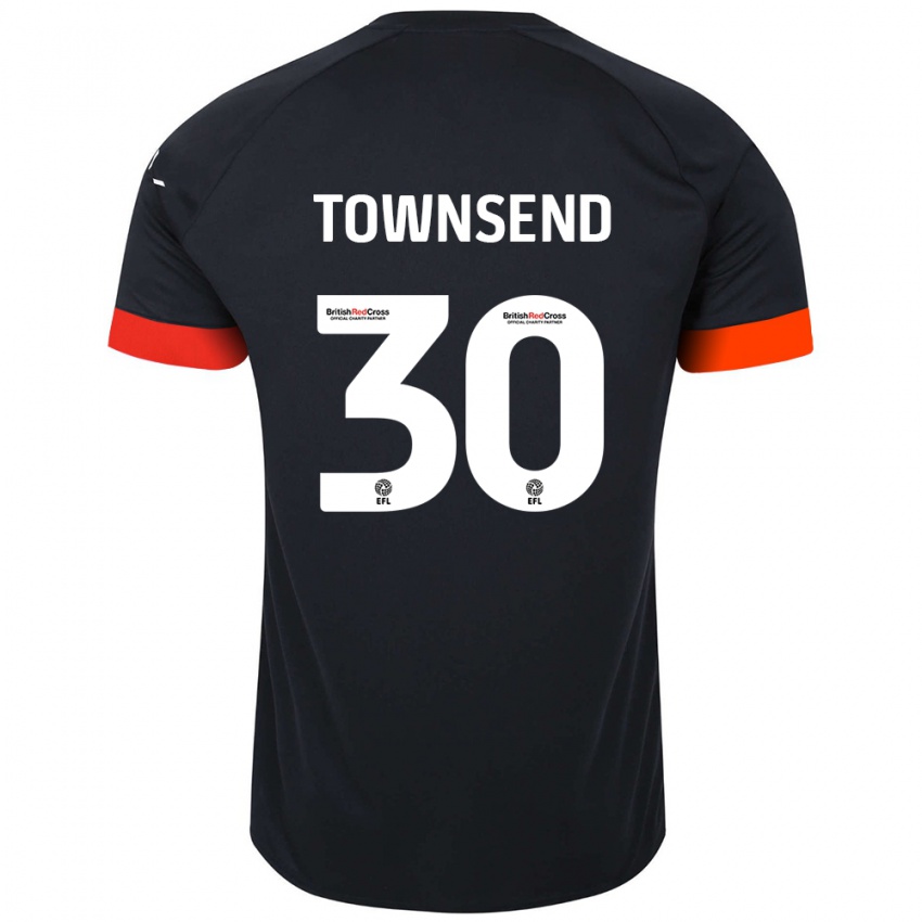 Gyermek Andros Townsend #30 Fekete Narancs Idegenbeli Jersey 2024/25 Mez Póló Ing