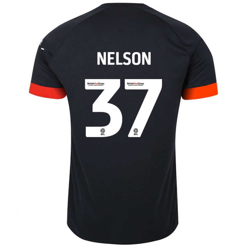 Gyermek Zack Nelson #37 Fekete Narancs Idegenbeli Jersey 2024/25 Mez Póló Ing