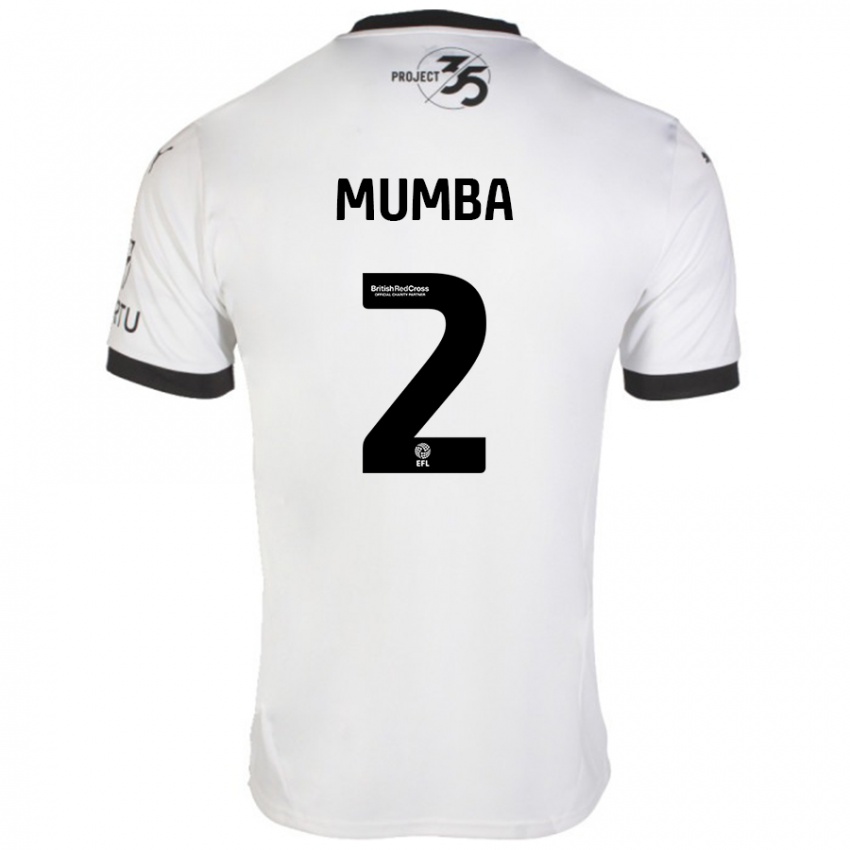 Gyermek Bali Mumba #2 Fehér Fekete Idegenbeli Jersey 2024/25 Mez Póló Ing