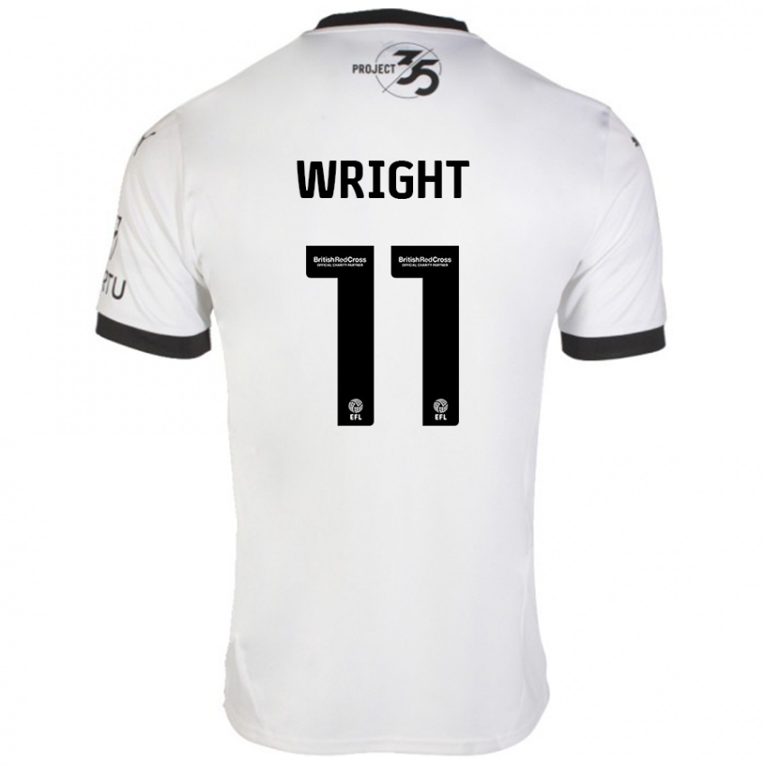 Gyermek Callum Wright #11 Fehér Fekete Idegenbeli Jersey 2024/25 Mez Póló Ing