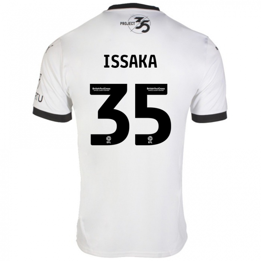 Gyermek Freddie Issaka #35 Fehér Fekete Idegenbeli Jersey 2024/25 Mez Póló Ing