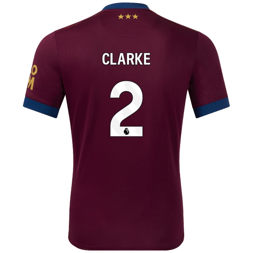 Gyermek Harry Clarke #2 Barna Idegenbeli Jersey 2024/25 Mez Póló Ing