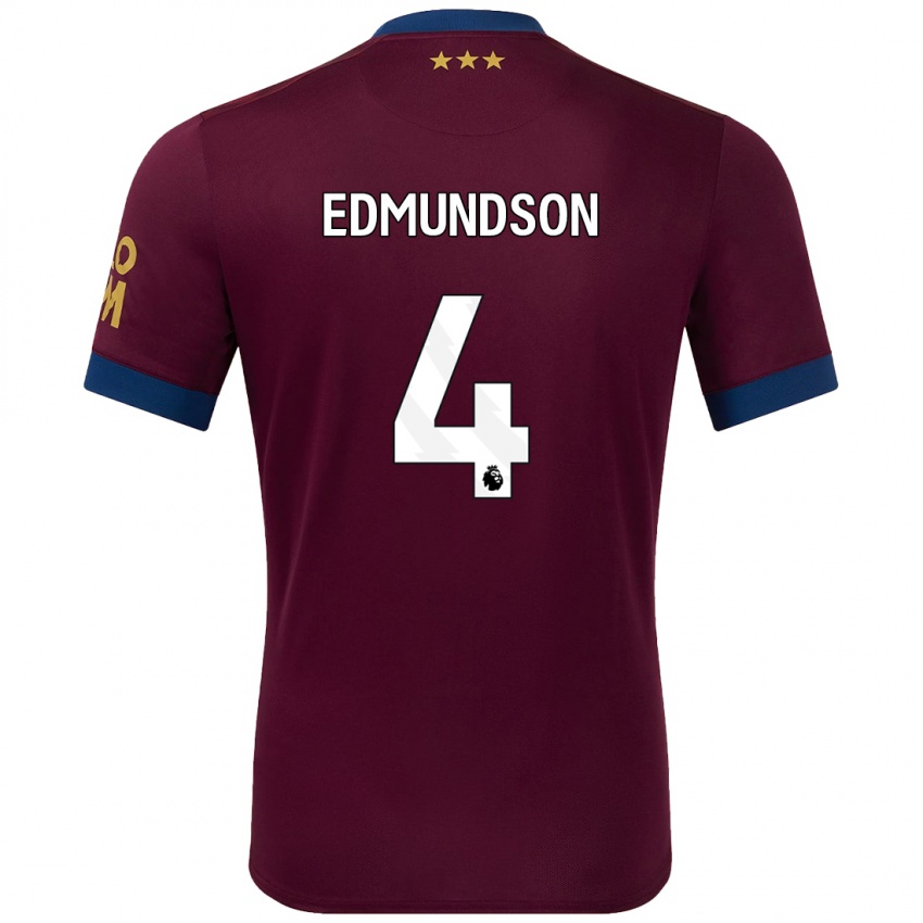 Gyermek George Edmundson #4 Barna Idegenbeli Jersey 2024/25 Mez Póló Ing