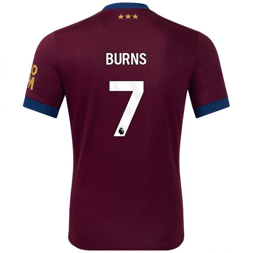 Gyermek Wes Burns #7 Barna Idegenbeli Jersey 2024/25 Mez Póló Ing