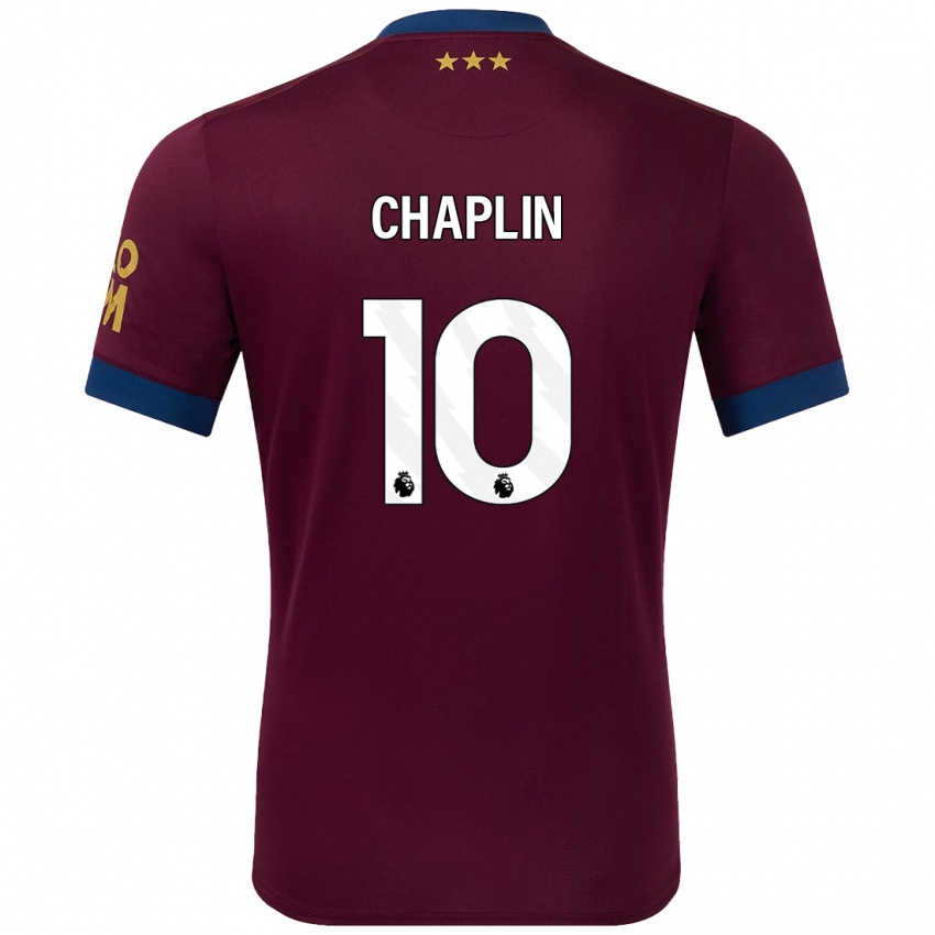 Gyermek Conor Chaplin #10 Barna Idegenbeli Jersey 2024/25 Mez Póló Ing