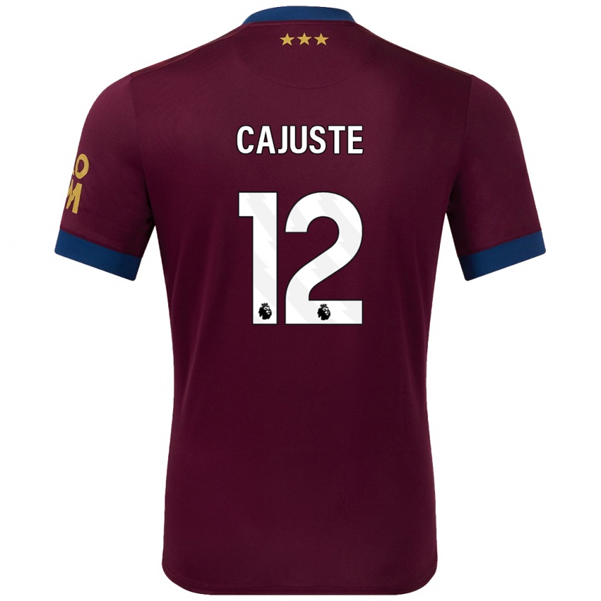 Gyermek Jens Cajuste #12 Barna Idegenbeli Jersey 2024/25 Mez Póló Ing