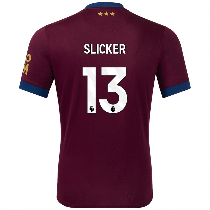 Gyermek Cieran Slicker #13 Barna Idegenbeli Jersey 2024/25 Mez Póló Ing