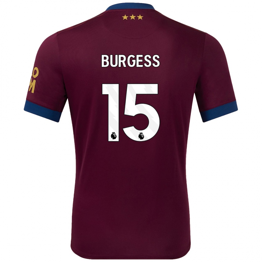 Gyermek Cameron Burgess #15 Barna Idegenbeli Jersey 2024/25 Mez Póló Ing